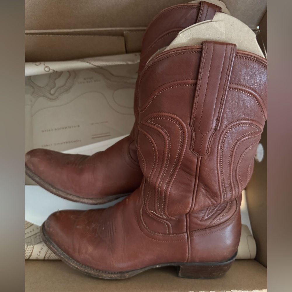 Tecovas The Cartwright Men’s Bourbon Calfskin Western Boots, Size 8.5D - Picture 4 of 9